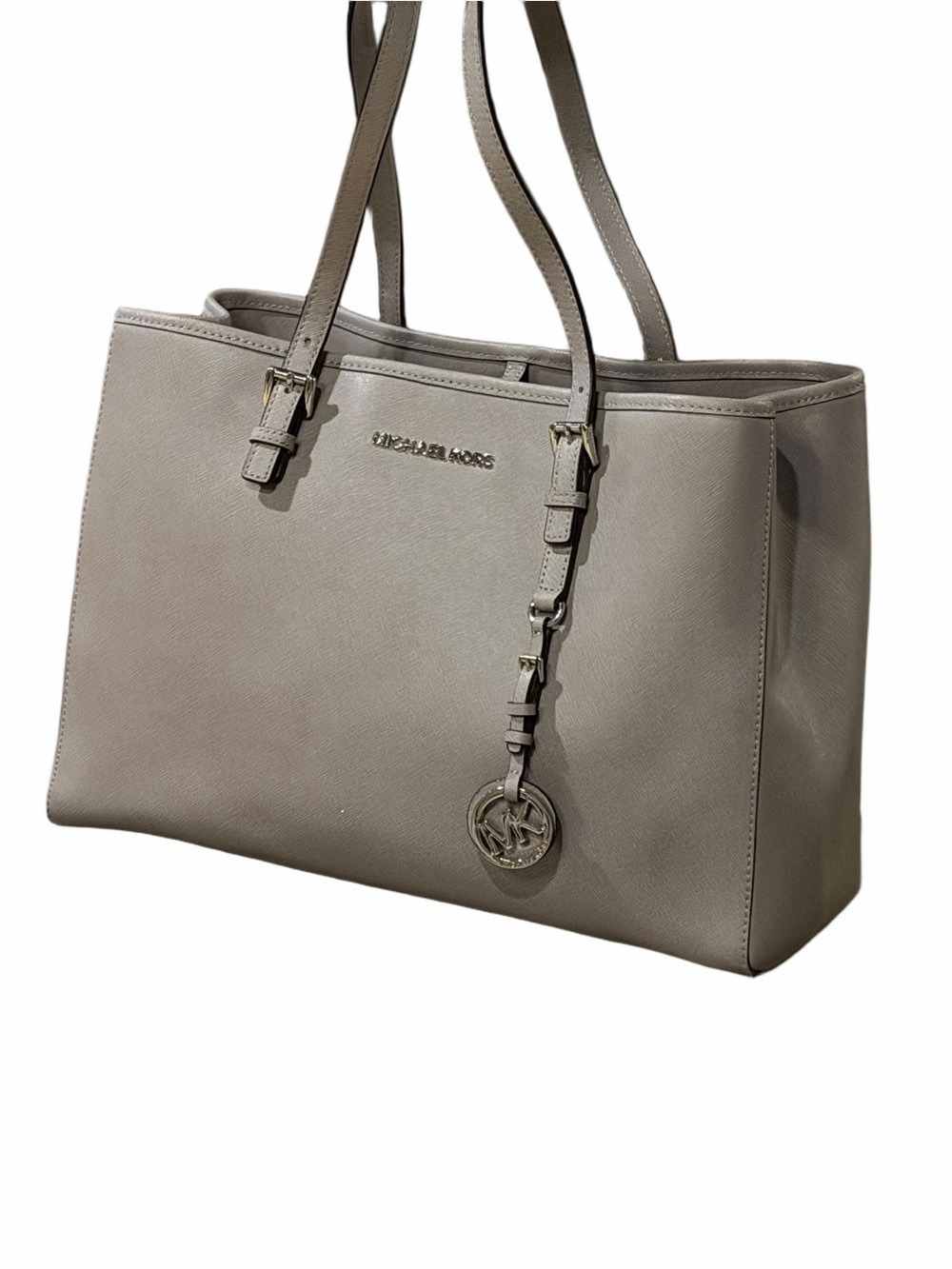 Michael Kors Jet Set Travel Tote Bag Grey Saffiano Leather
